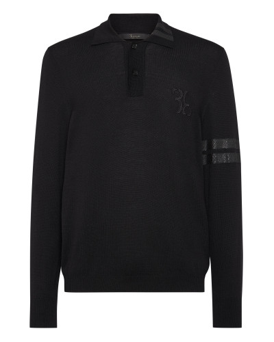 Knit Pullover Polo-Neck LS