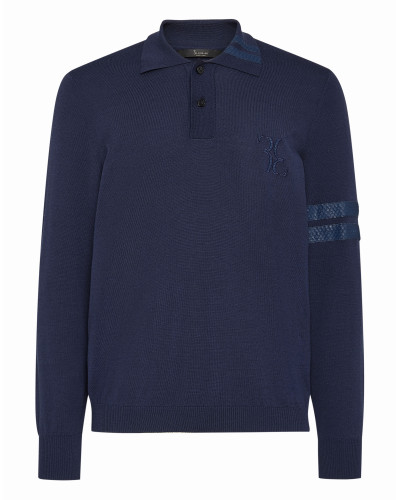 Knit Pullover Polo-Neck LS