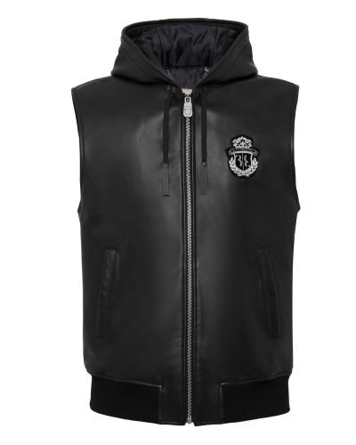 Sleeveless Leather Vest