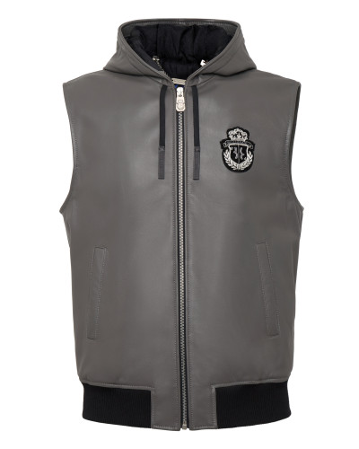Sleeveless Leather Vest
