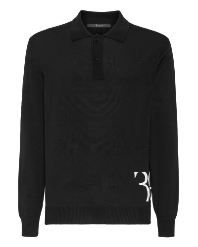 Wool and Silk Pullover Polo-Neck LS