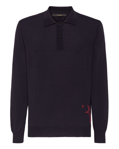 Wool and Silk Pullover Polo-Neck LS