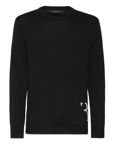 Wool and Silk Pullover Round Neck LS