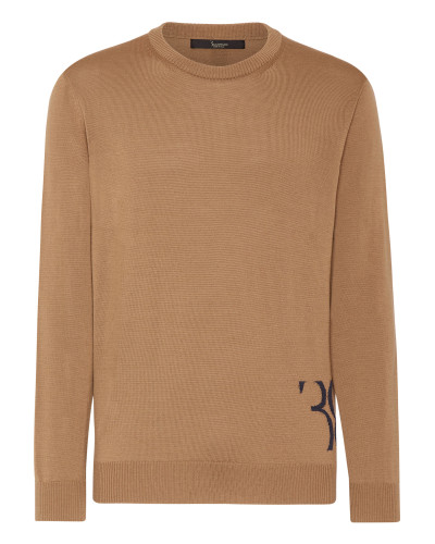 Wool and Silk Pullover Round Neck LS