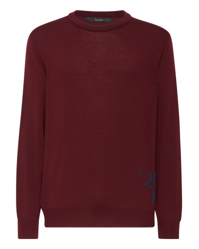 Wool and Silk Pullover Round Neck LS