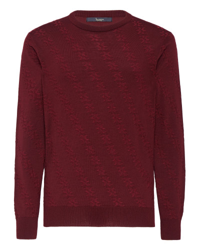 Wool and Silk Pullover Round Neck LS