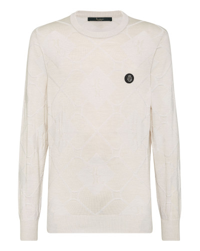 Silk/Wool Pullover Round Neck LS