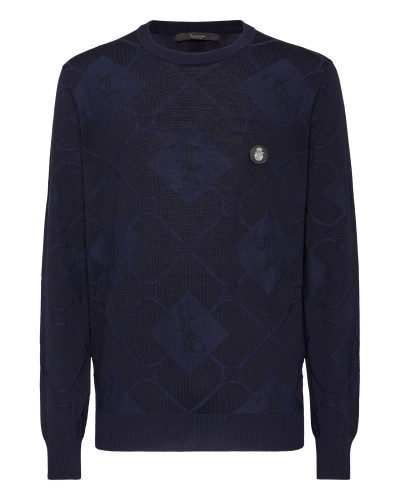 Silk/Wool Pullover Round Neck LS