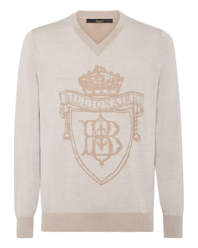 Silk/Wool Pullover V-Neck LS