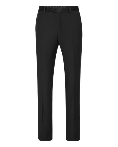 Wool Satin Smocking Trousers