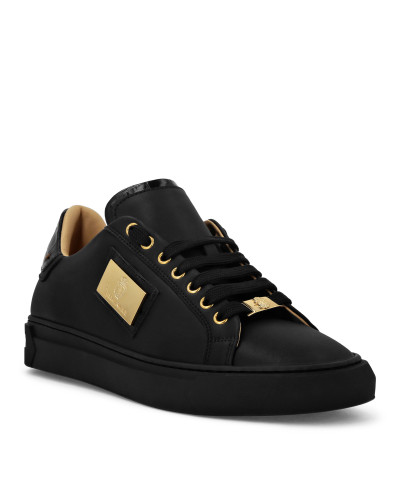 Croco Printed Nappa Leather Lo-Top Sneakers