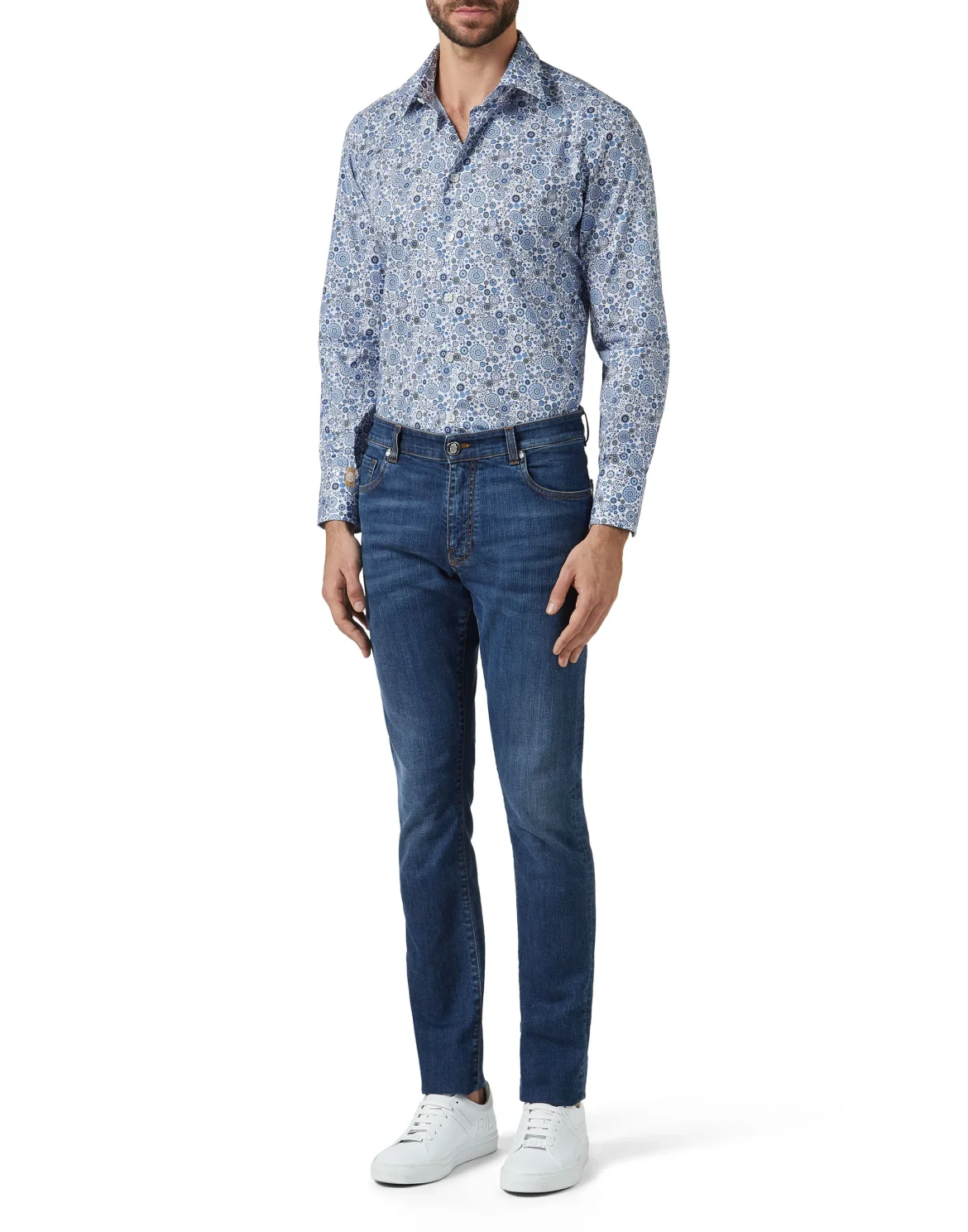 Shirt Silver Cut LS/Milano/Multi/ Original, цвет: Синий