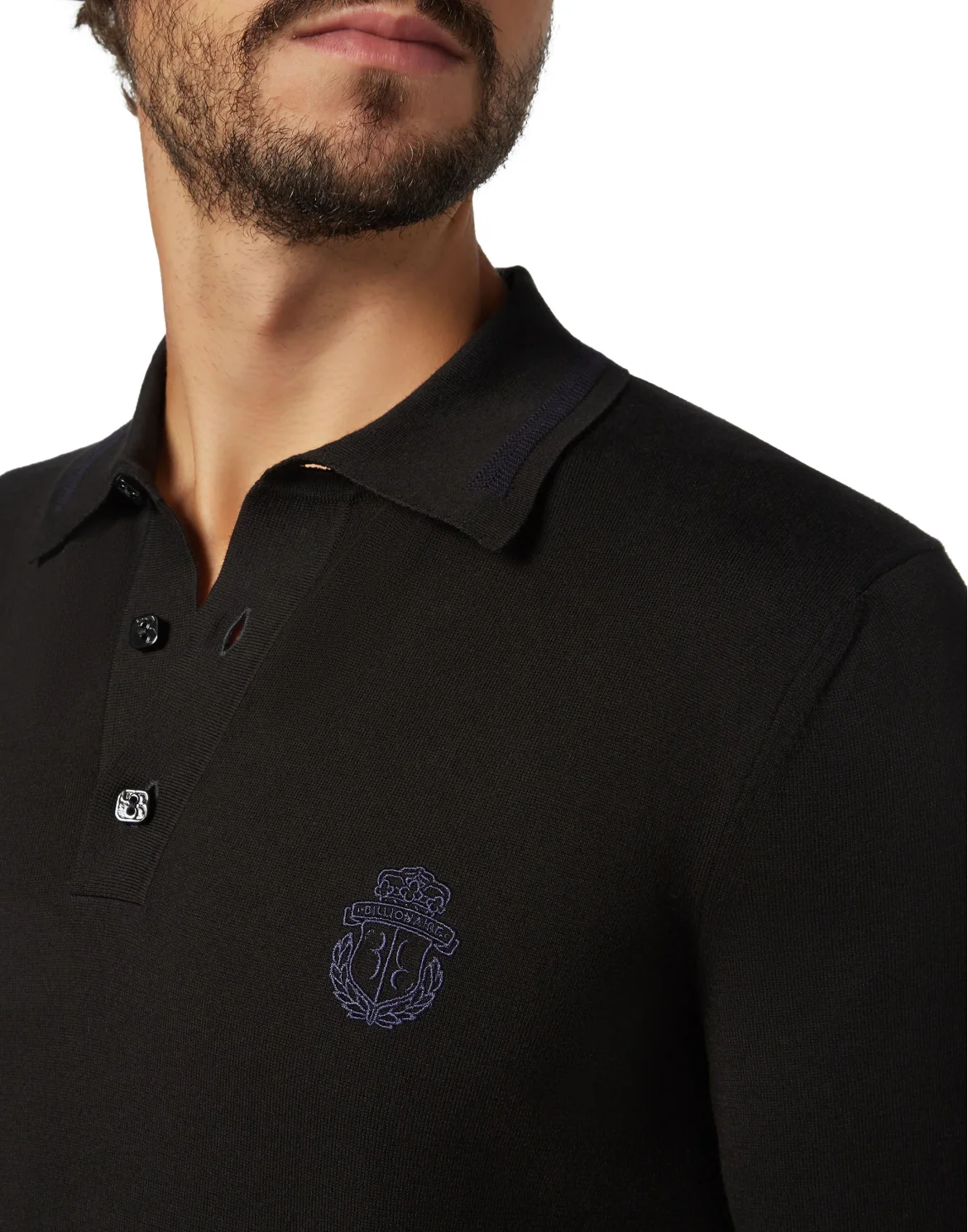 Pullover Polo-Neck SS Crest, цвет: Черный