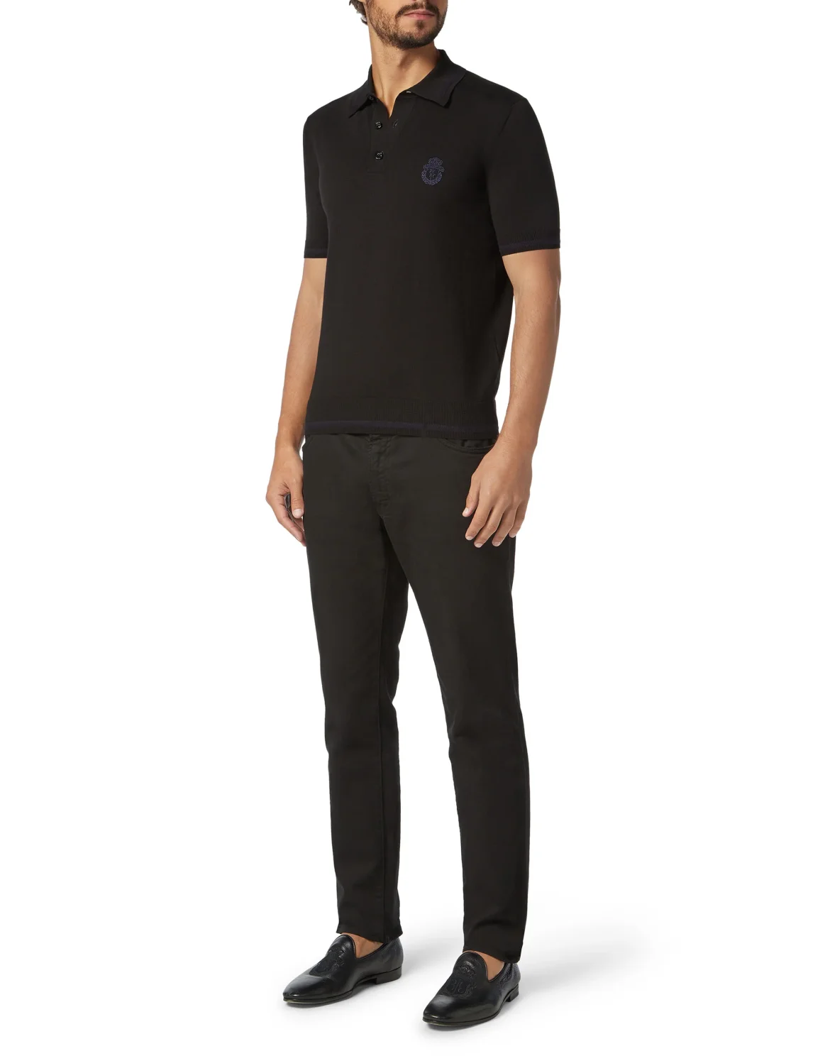 Pullover Polo-Neck SS Crest, цвет: Черный