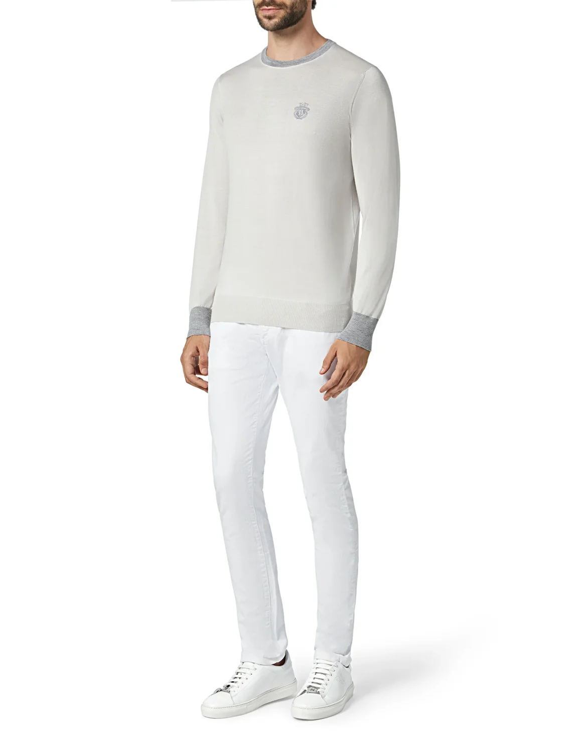 Pullover Round Neck LS Crest, цвет: Белый