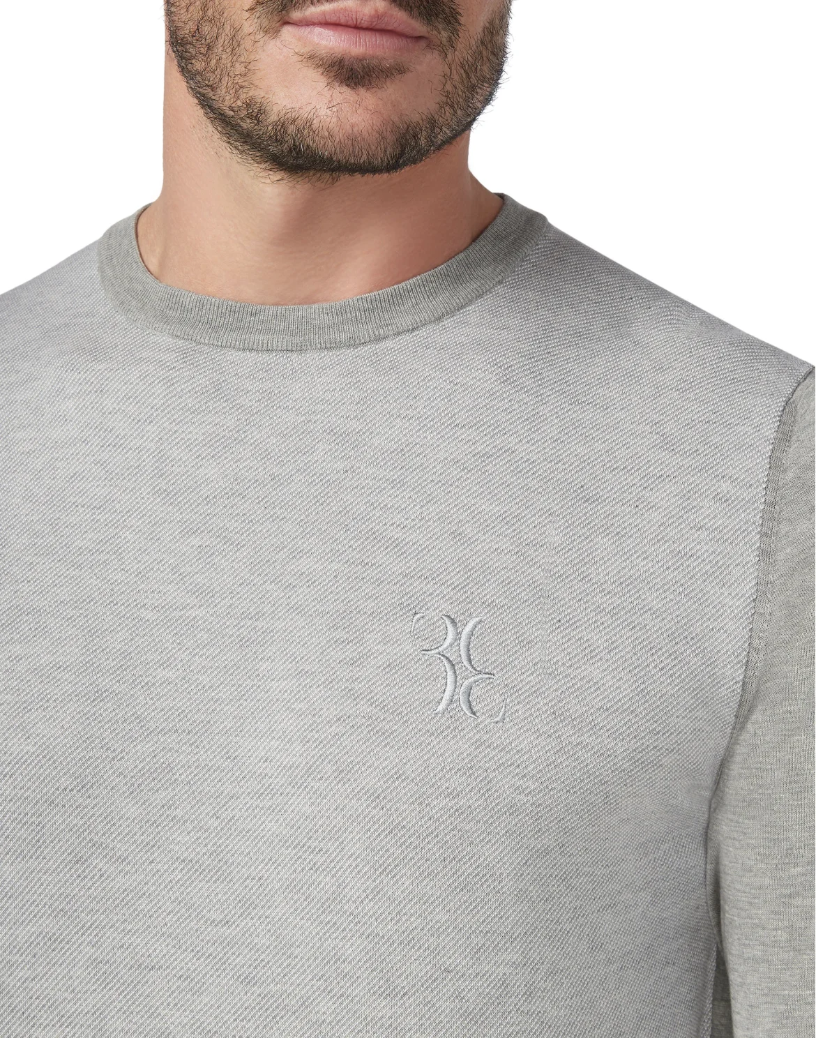 Pullover Round Neck LS Double B, цвет: Серый