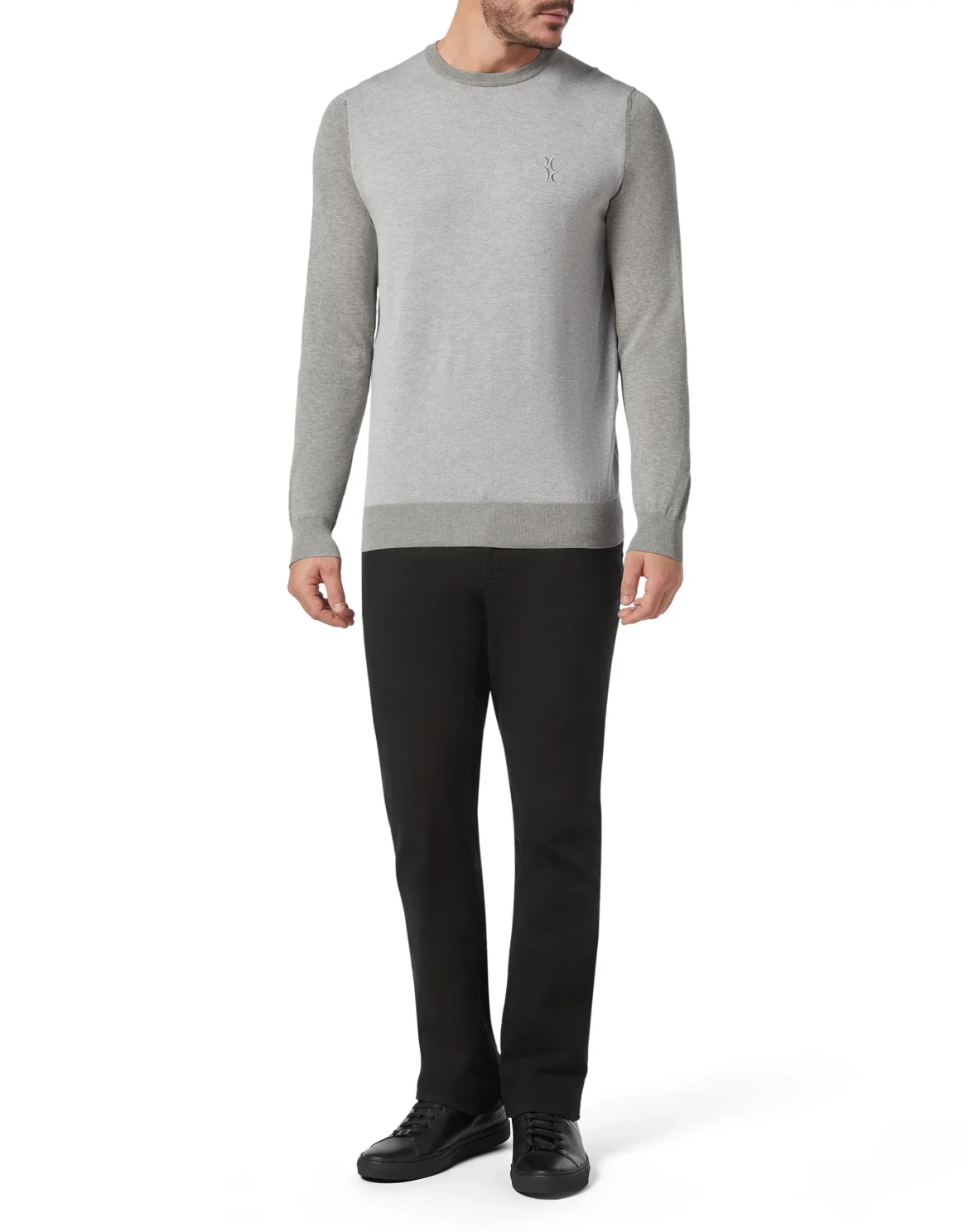 Pullover Round Neck LS Double B, цвет: Серый