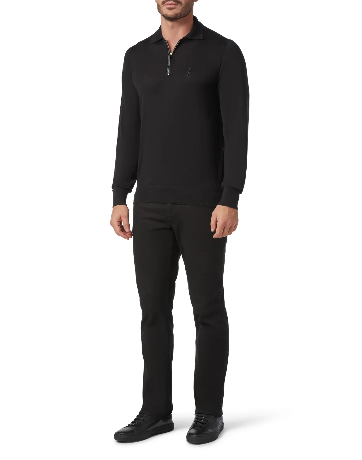 Pullover zip mock LS Luxury, цвет: Черный