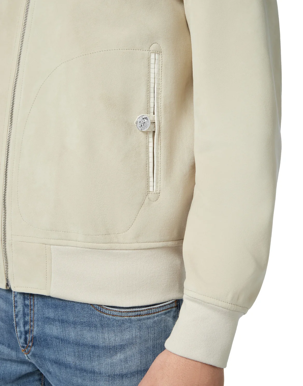 Leather Bomber Double B, цвет: Бежевый