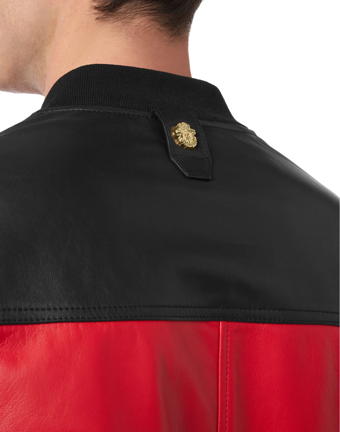 Leather Bomber Double B, цвет: Черный