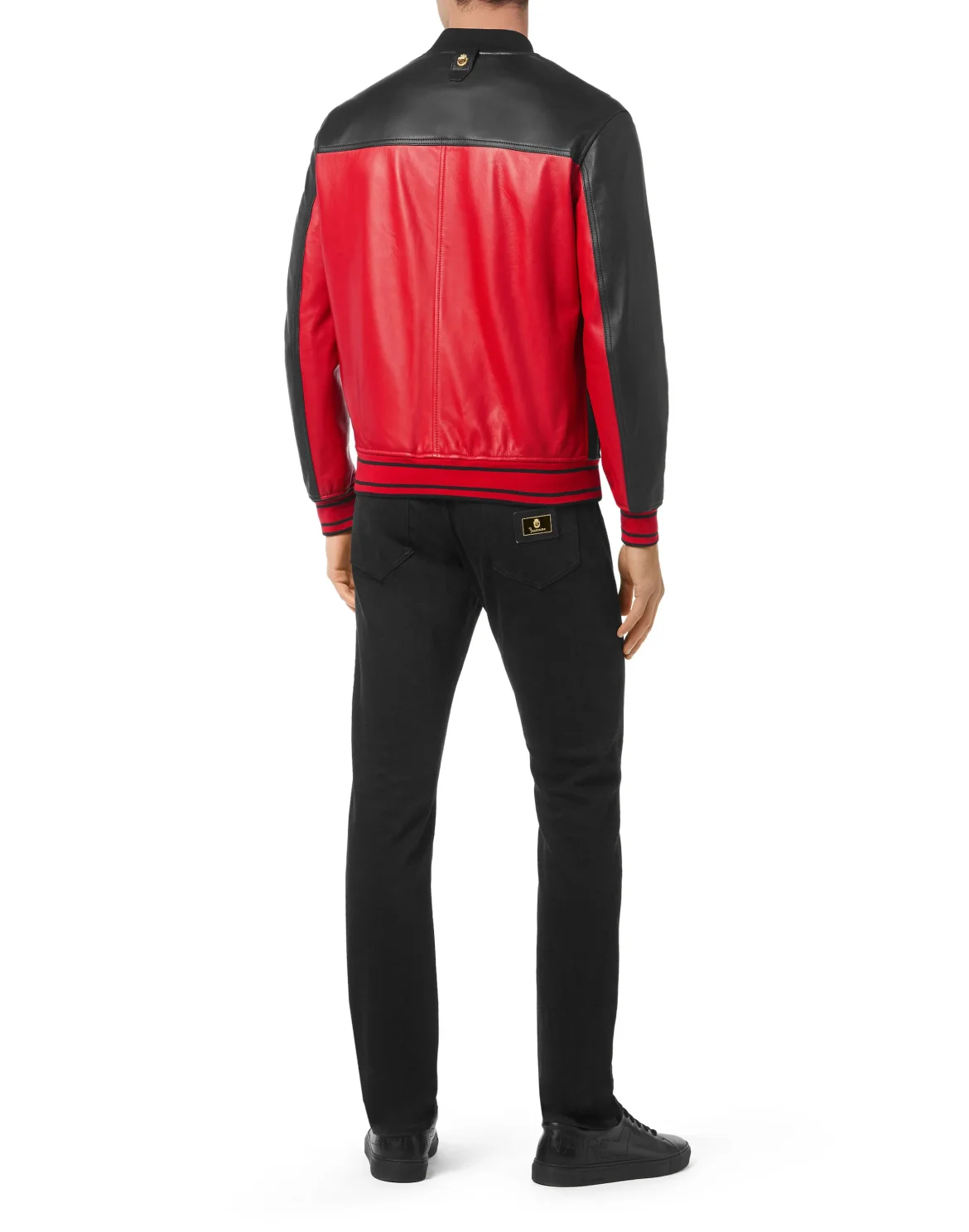 Leather Bomber Double B, цвет: Черный
