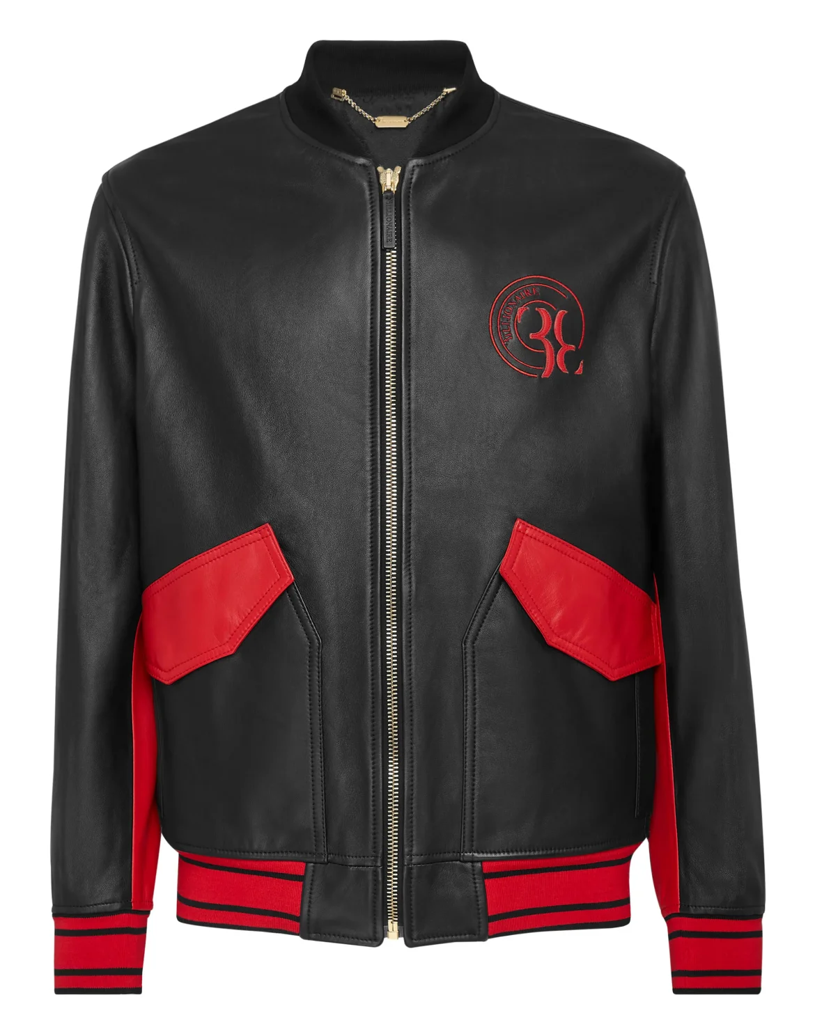 Leather Bomber Double B, цвет: Черный