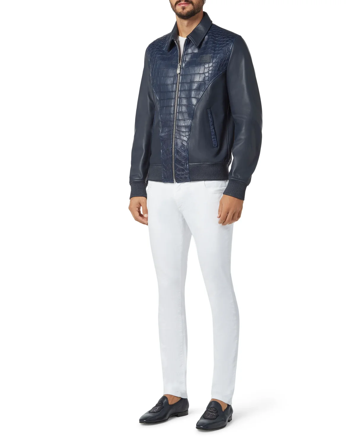 Leather Jacket Luxury, цвет: Синий