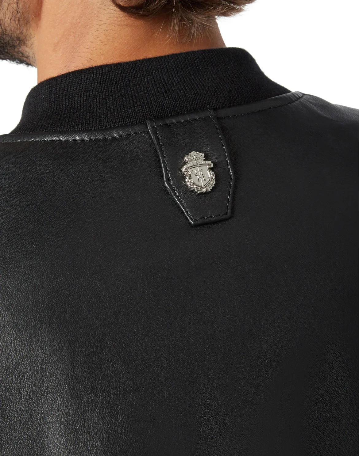 Leather Bomber Baroque, цвет: Черный
