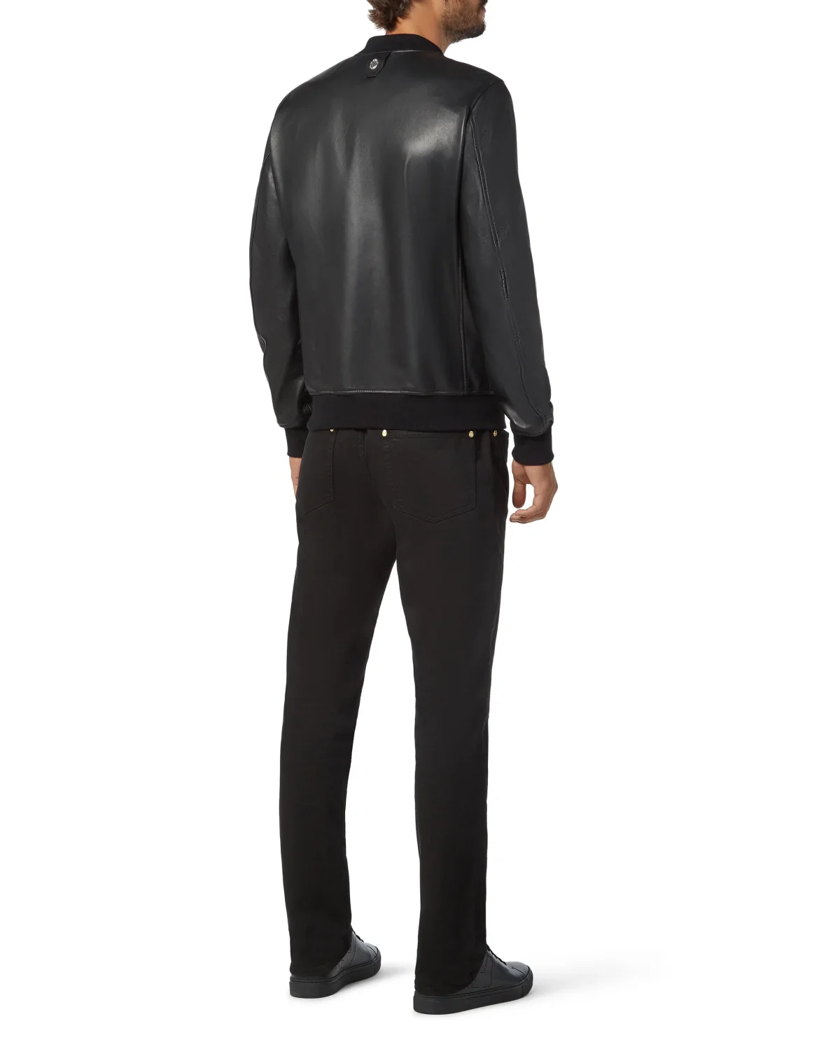 Leather Bomber Baroque, цвет: Черный