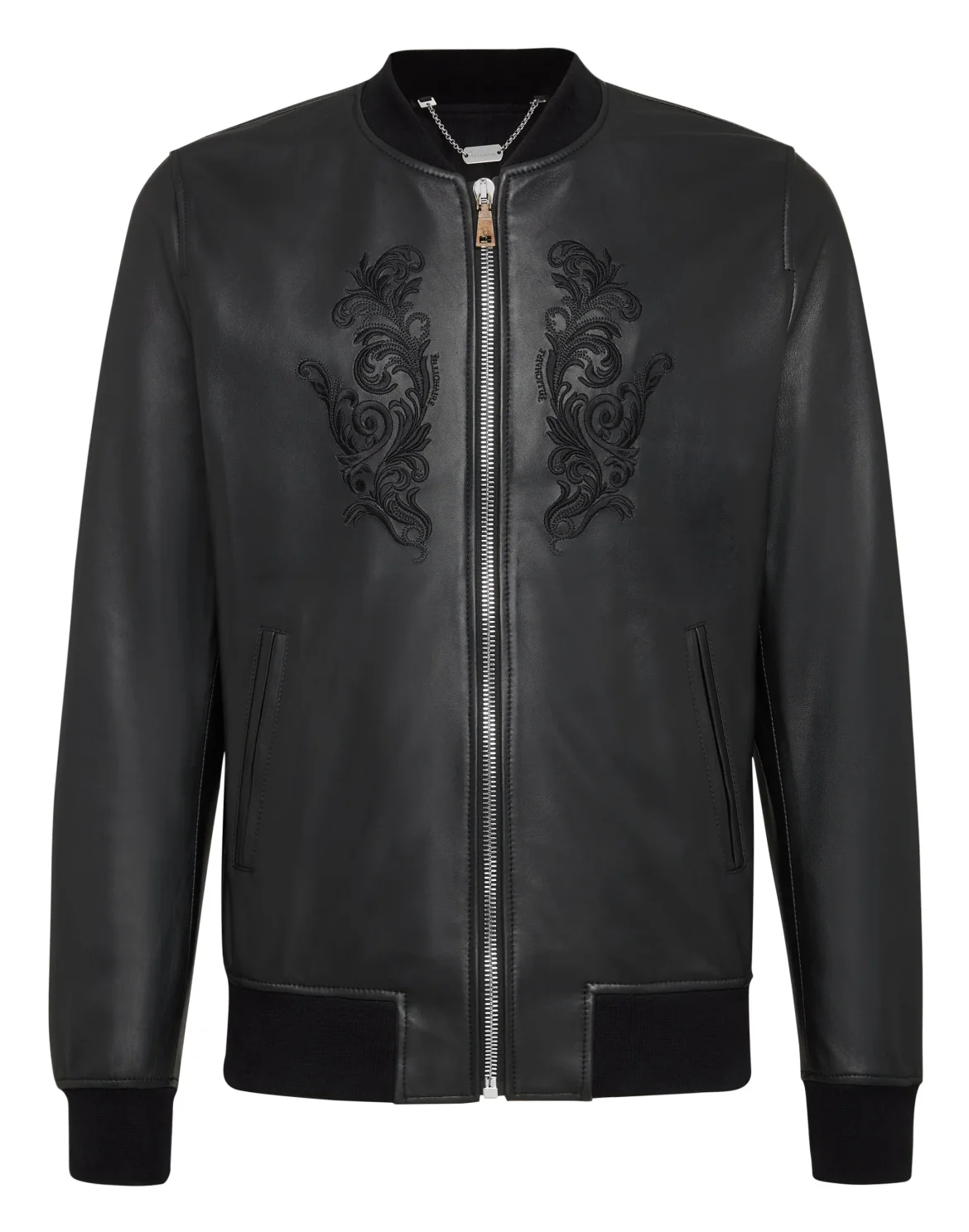 Leather Bomber Baroque, цвет: Черный