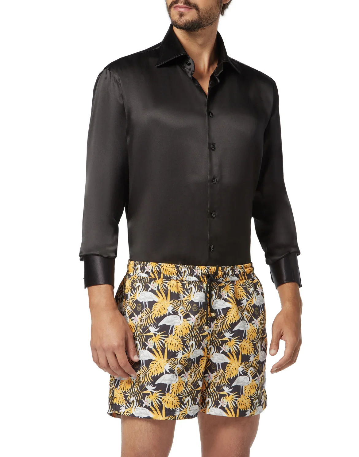 Beachwear Short Trousers Palms, цвет: Черный