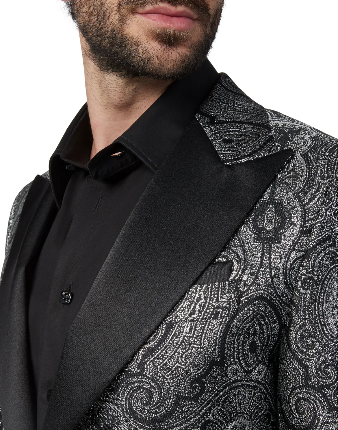 Blazer Super Slim Fit Paisley, цвет: Серебристый