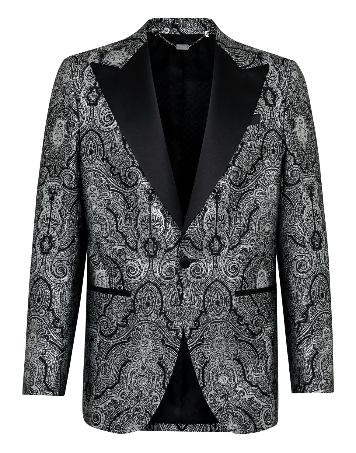 Blazer Super Slim Fit Paisley, цвет: Серебристый