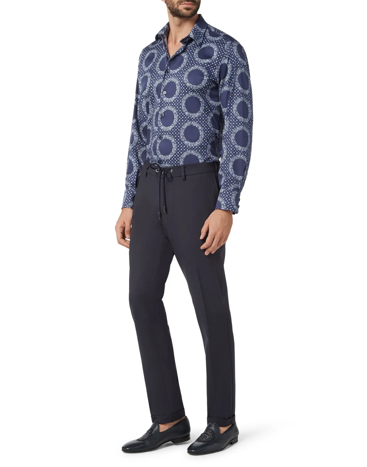 Shirt Silver Cut LS/Milano Paisley, цвет: Синий