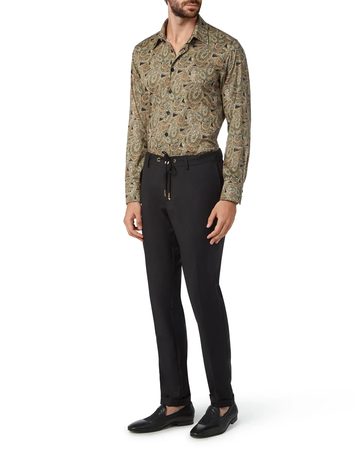 Shirt Gold Cut LS/Milano Paisley, цвет: Черный