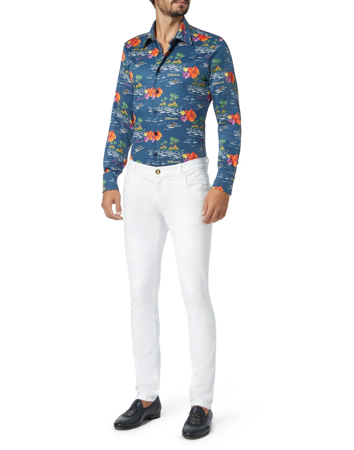 Shirt Gold Cut LS/Milano Palms, цвет: Синий