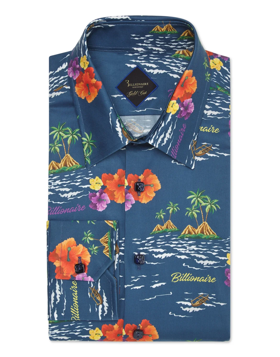 Shirt Gold Cut LS/Milano Palms, цвет: Синий
