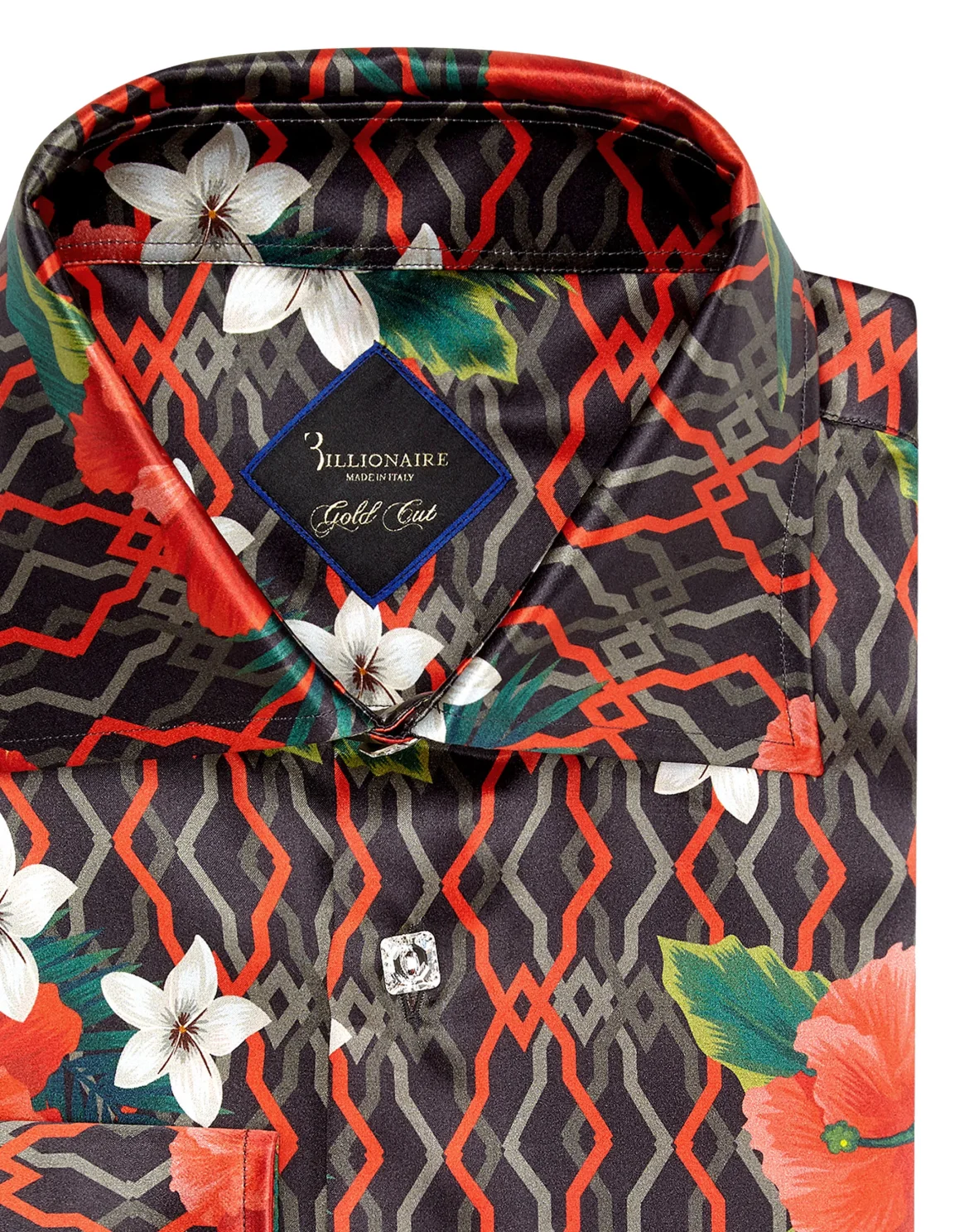 Shirt Gold Cut LS/Flavio Flowers, цвет: Черный