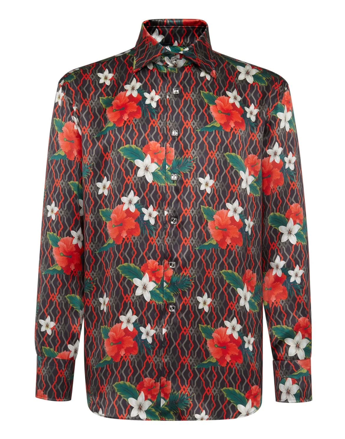 Shirt Gold Cut LS/Flavio Flowers, цвет: Черный