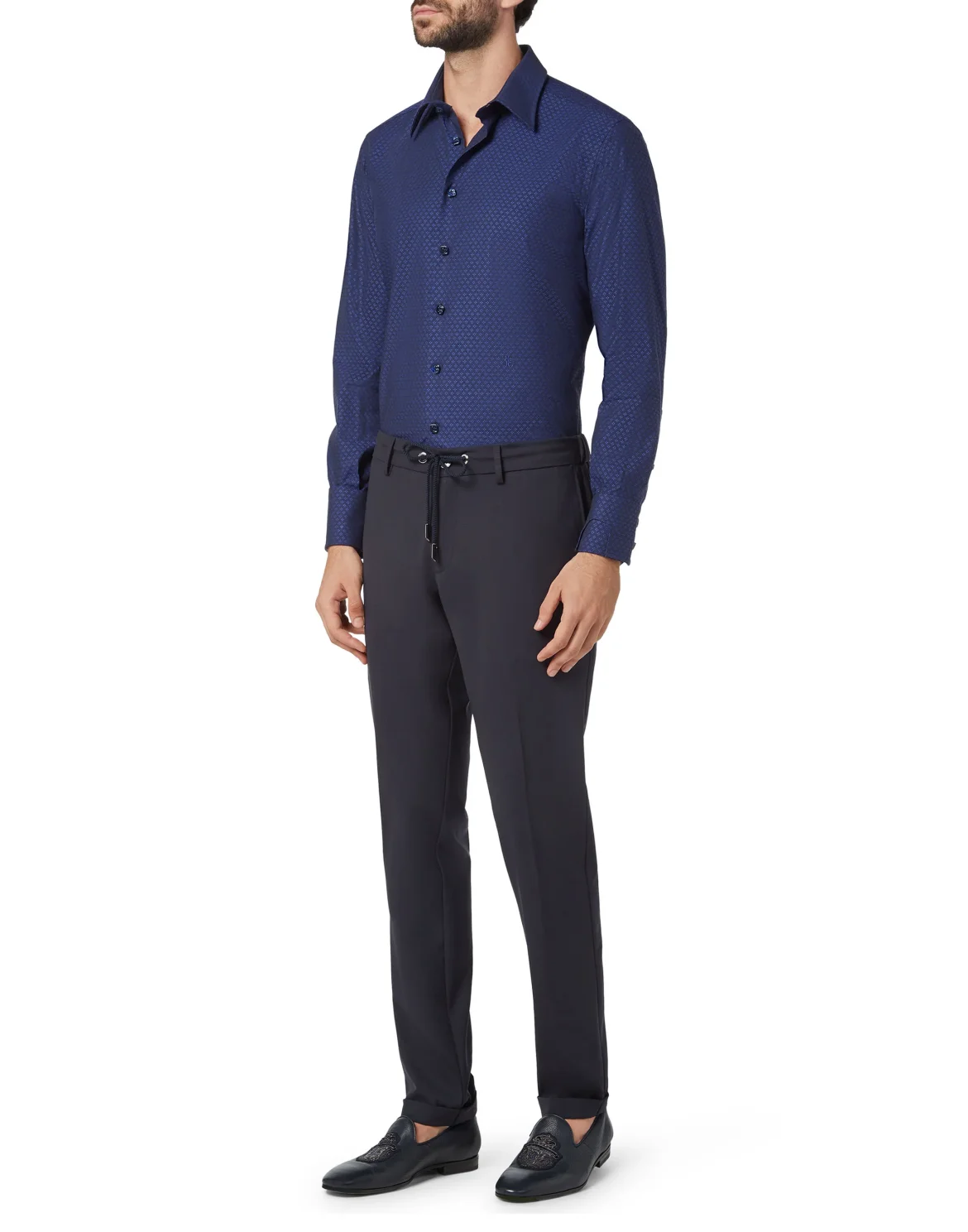 Shirt Silver Cut LS/Milano Flowers, цвет: Синий