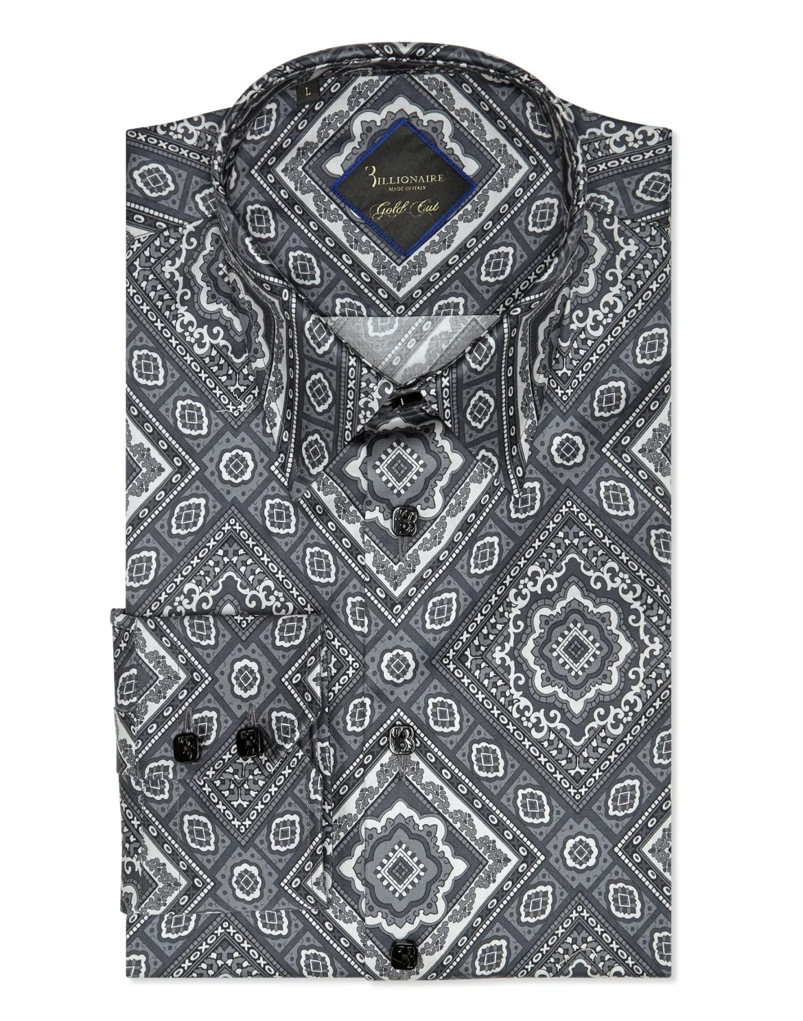 Shirt Gold Cut LS/Milano Paisley, цвет: Черный