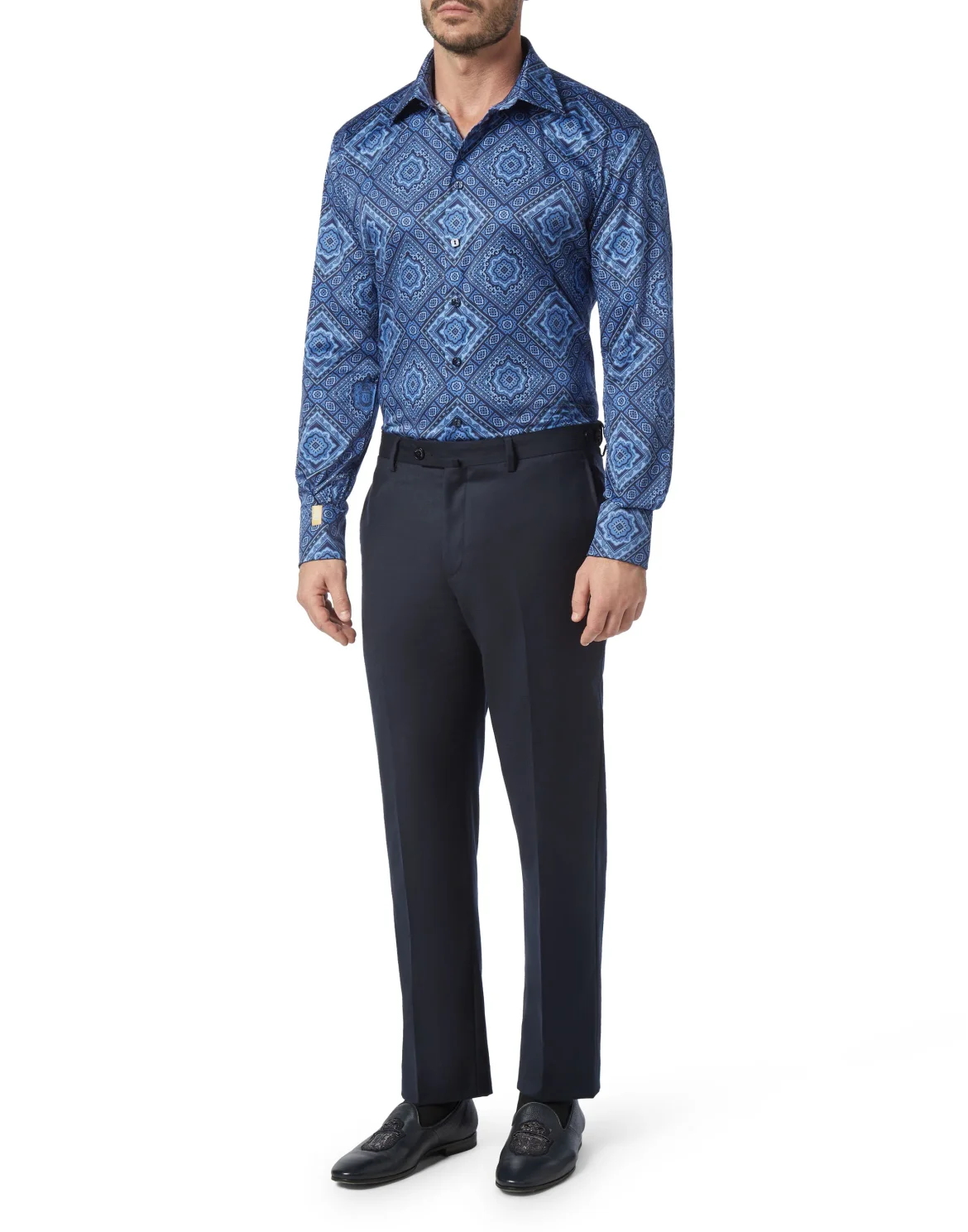 Shirt Gold Cut LS/Milano Paisley, цвет: Синий