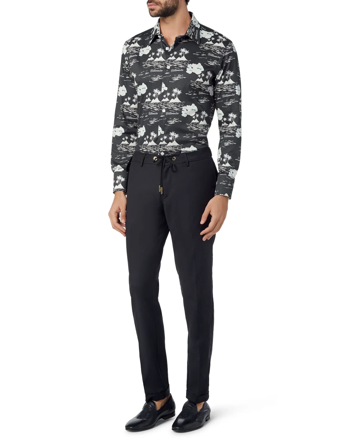 Shirt Silver Cut LS/Milano Palms, цвет: Черный