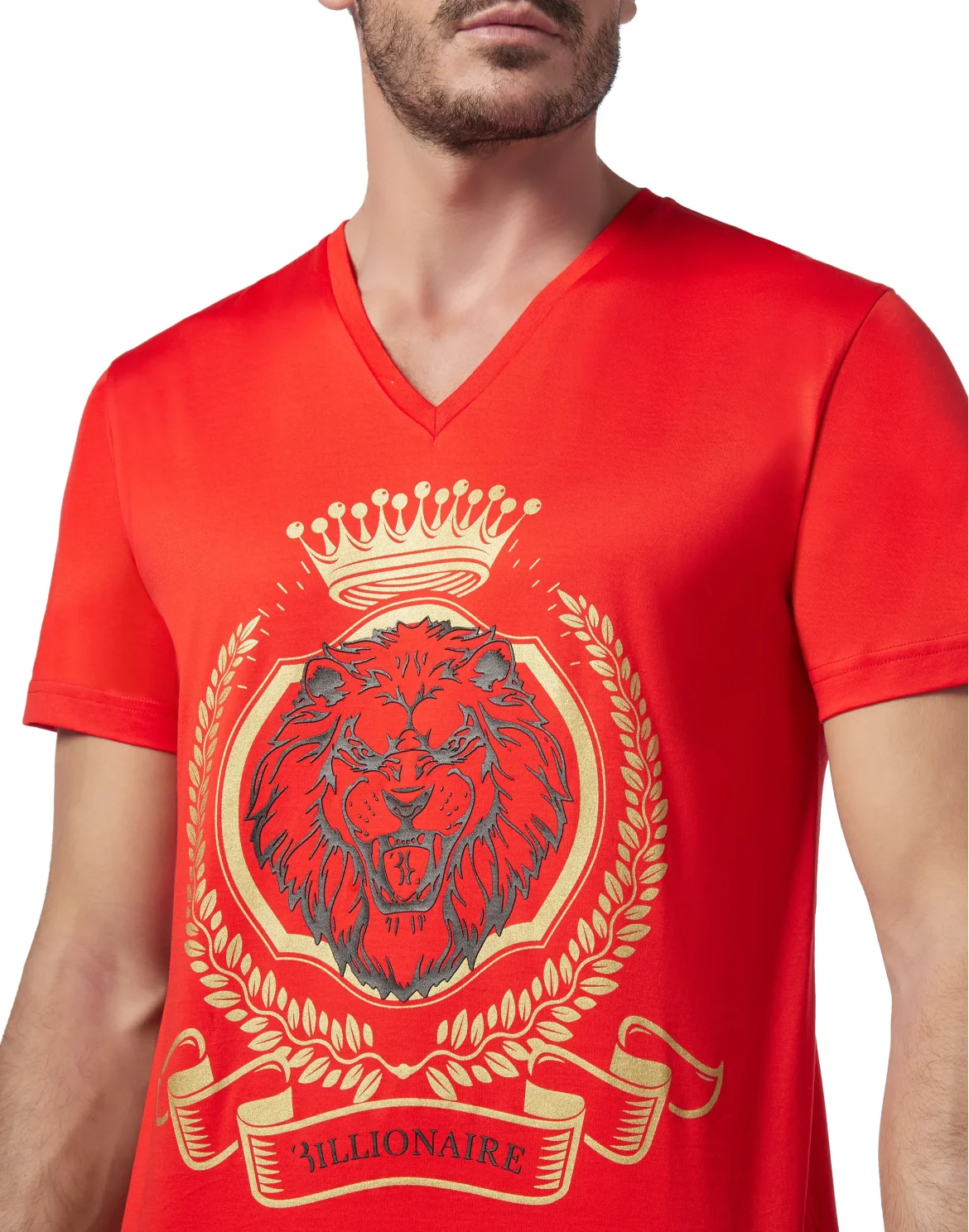 T-shirt V-Neck SS Lion, цвет: Красный