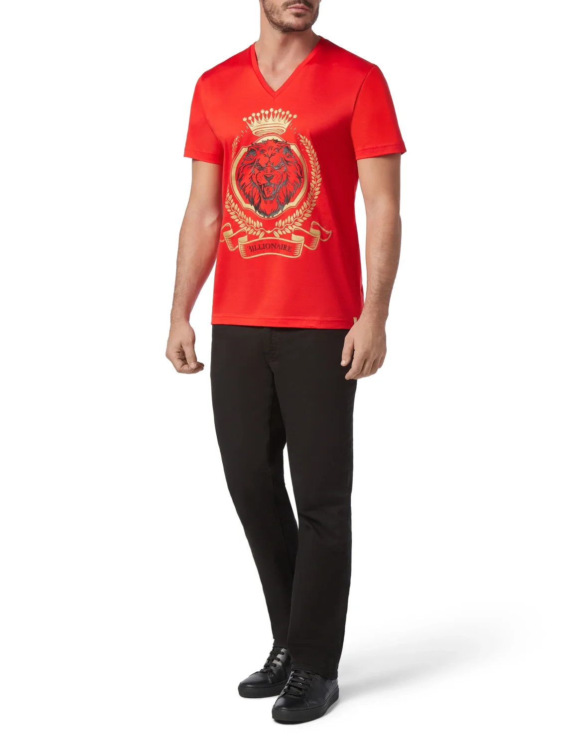 T-shirt V-Neck SS Lion, цвет: Красный