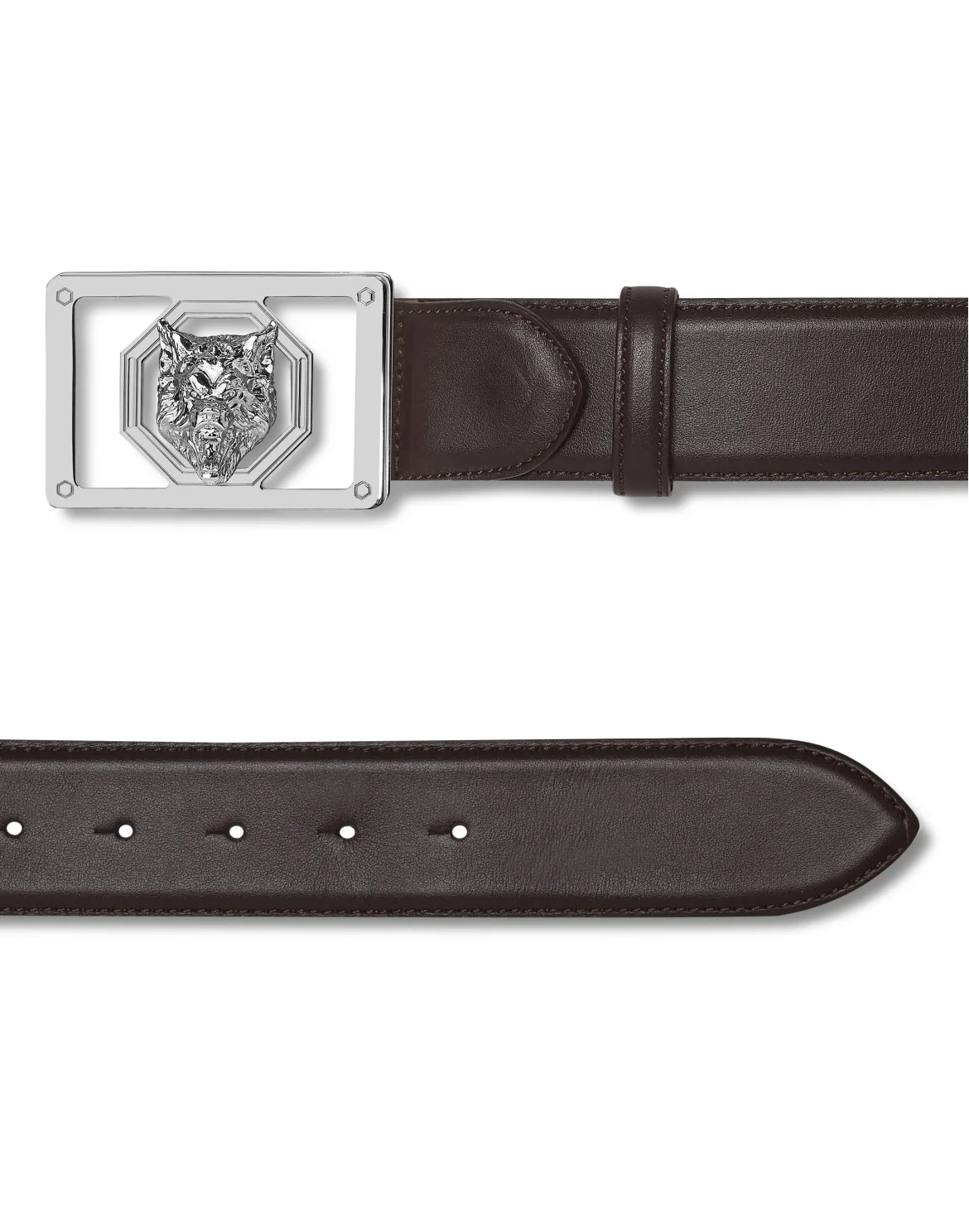Leather Belt Wolf, цвет: Коричневый