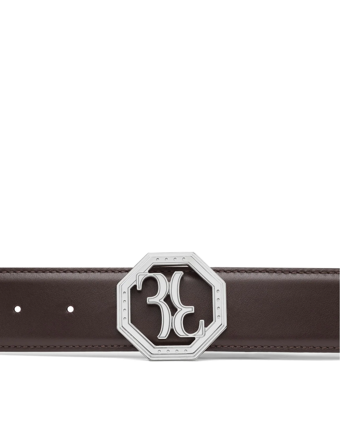 Leather Belt Double B, цвет: Коричневый