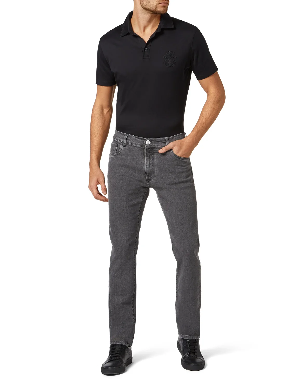 Denim Super Straight Cut Crest, цвет: Серый
