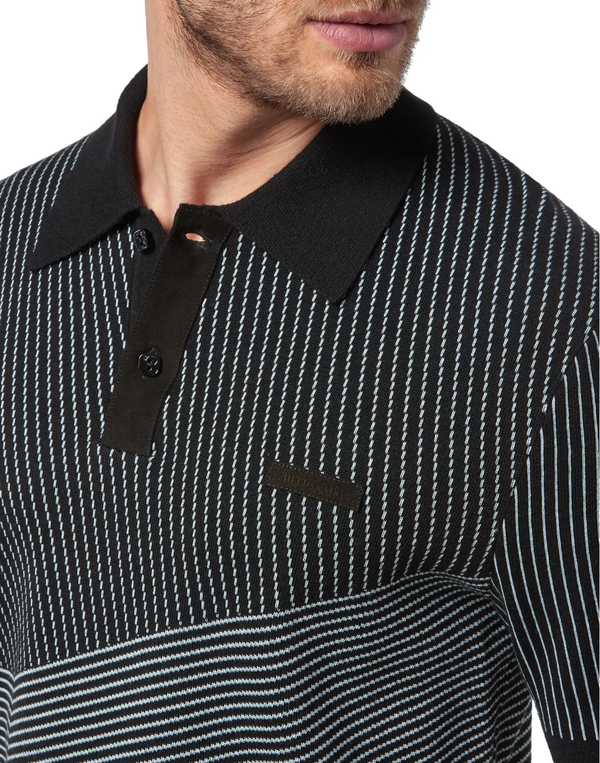 Wool and Cotton Pullover Polo-Neck SS Iconic, цвет: Черный