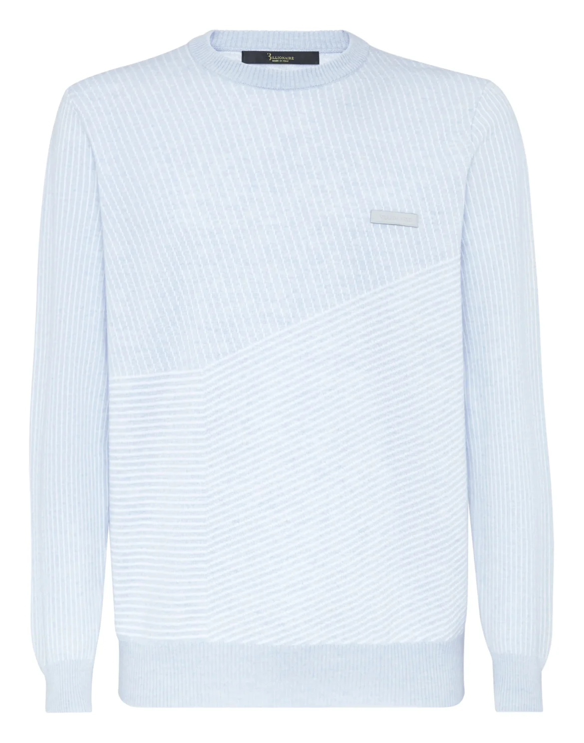 Wool and Cotton Pullover Round Neck LS Iconic, цвет: Синий